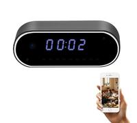 Caméra réveil avec Image HD 1080P, WIFI6 Connexion Rechargeable, Caméra réveil de sécurité de Bureau, Détection de Mouvement Vision de Nuit, Caméra de Surveillance intérieure pour Animaux domestiques
