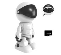 Caméra robot de détection de mouvement d'intérieur sans fil, caméra d'intérieur WiFi 1080P, vision nocturne infrarouge for la sécurité à domicile, conversation bidirectionnelle, détection humaine(blan