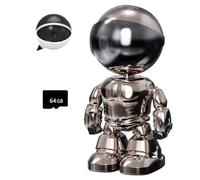 Caméra robot de détection de mouvement d'intérieur sans fil, caméra d'intérieur WiFi 1080P, vision nocturne infrarouge for la sécurité à domicile, conversation bidirectionnelle, détection humaine(Gray