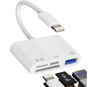 Camera SD Memory Card Reader Compatible with iPhone Compatible with Lightning Male to USB Female OTG Micro TF Adapter Charger Connector for Apple iPad 12 11 XS XR