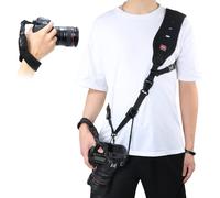 Camera Shoulder Strap and Camera Strap Set, Secondary Protection, Adjustable, Quick Release, Neoprene, Black