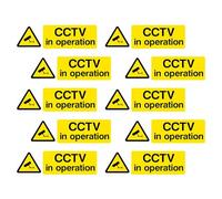 Camera Signs For Property - 10 Pieces Weatherproof Fade Resistant Safety Stickers | Security Cameras Signss | Self-Adhesive Video Camera Signs For Outside Indoor House Driveway Business School Office