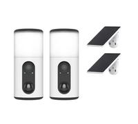 Caméra solaire 2.5K Caméra extérieure WIFI Temps de veille ultra Couleur Vision nocturne AI Détecter la caméra de sécurité des projecteurs - Caméra de vision nocturne à domicile(2PCS White n 64G)