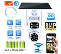 Caméra solaire 2 objectifs extérieure étanche Tuya WiFi APP alerte Notification PTZ CCTV Surveillance suivi automatique interphone