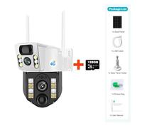 Caméra solaire 4G étanche avec détection de mouvement PIR, 4K 4MP, moniteur vidéo d'extérieur, protection de sécurité, prise en charge de la carte SIM 4G,Super HD(Camera Add 128G Card)