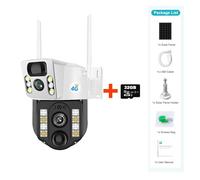 Caméra solaire 4G étanche avec détection de mouvement PIR, 4K 4MP, moniteur vidéo d'extérieur, protection de sécurité, prise en charge de la carte SIM 4G,Super HD(Camera Add 32G Card)