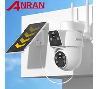 Caméra solaire ANRAN 2.4G WIFI, caméras de sécurité domestiques et extérieures avec panneaux solaires, vision nocturne couleur, détection de mouvement PIR, étanche IP66