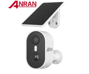 Caméra solaire ANRAN 2K 3MP 2,4 GHz sans fil WiFi, caméras de sécurité pour la maison et l'extérieur, détection PIR, vision nocturne couleur, alarme locale 1pc Camera