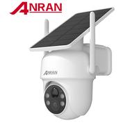 Caméra solaire ANRAN 3/5MP, caméra WiFi extérieure 2.4G, caméra de sécurité à batterie, sans frais mensuels, détection PIR, audio bidirectionnel, vision nocturne couleur 5MP White