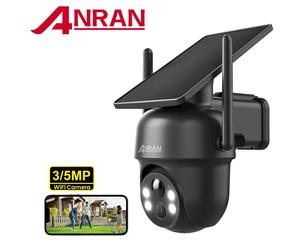 Caméra solaire ANRAN 3/5MP, caméra WiFi extérieure 2.4G, caméra de sécurité à batterie, sans frais mensuels, détection PIR, audio bidirectionnel, vision nocturne couleur 3MP White