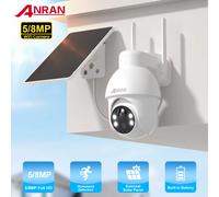 Caméra solaire ANRAN 4K 8MP, caméra WIFI 3K 5MP 2.4G, caméras extérieures à batterie, caméras de sécurité pour la maison, détection humaine PIR, vision nocturne couleur, audio bidirectionnel 5MP Solar