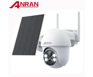 Caméra solaire ANRAN 5MP PTZ, caméra extérieure WIFI, détection humanoïde PIR, batterie rechargeable, vision nocturne couleur intégrale