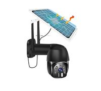 Caméra Solaire extérieure 4G caméra de Surveillance 1080P 4X Zoom sans Fil PTZ CCTV Suivi Automatique détection Humaine Vision Nocturne(WiFi Camera 64G)