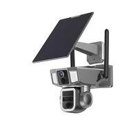 Caméra Solaire extérieure à Double écran, Zoom 6K 10X, WiFi, Trois objectifs, Double détection PIR, Suivi Automatique, vidéosurveillance(WiFi Add 64G)