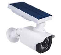 Caméra factice avec lumière LED Caméra de surveillance Détecteur de mouvement PIR Caméra factice Alimentée par énergie solaire Convient pour l'extérieur IP66 Étanche