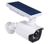 Caméra factice avec lumière LED Caméra de surveillance Détecteur de mouvement PIR Caméra factice Alimentée par énergie solaire Convient pour l'extérieur IP66 Étanche