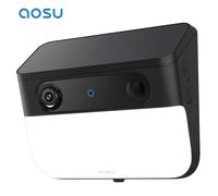 Caméra solaire murale AOSU 3K/5MP avec batterie 9200mAh, caméras de sécurité extérieures sans fil, détection IA, vision nocturne couleur, caméra CCTV
