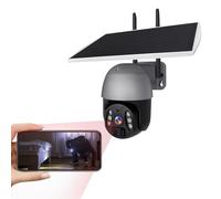 Caméra solaire WIFI - Caméra solaire de sécurité extérieure | Caméras de sécurité solaire 4K Caméra Wi-Fi extérieure, Pan Tilt 320 ° Caméra extérieure alimentée par batterie sans fil avec