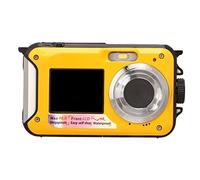 Caméra sous-Marine, Appareil Photo Numérique étanche Full HD 2,7 K 48 MP 10 Pieds, Caméra de Poche LCD Avant Arrière Double écran avec Zoom Numérique 16X pour la Plongée en Apnée, (Jaune)