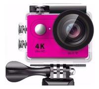 Caméra Sport 4 K Ultra HD 12 Mp LCD 2 Pouces Wifi 170 Degrés Étanche Rose + SD 4Go YONIS