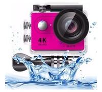 Caméra Sport 4 K Ultra HD 12 Mp LCD 2 Pouces Wifi 170 Degrés Étanche Rose + SD 8Go YONIS