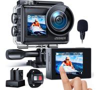 Camera Sport 4K 24MP, Étanché 40M, Camescope 4k avec EIS,Double écran Appareil Photo sous-Marin, WiFi, Vlog Camera, 2X1350mAh Batteries, Télécommande Micro Externe, Kit d'Accessoires.[G447]