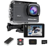 Caméra Sport 4K 60FPS Écran Tactile 64MP avec Stabilisation EIS, Camera Étanche 4K 40M WiFi, 2 Batterie 1350mAh, Carte 64GB Incluse et Étui de Rangement - Action Cam pour Plongée, Vélo, Ski, Voyage