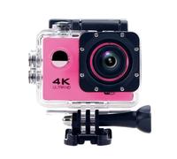 Caméra Sport 4K Étanche Slow Motion 16Mp Angle 170° Wi-Fi Rose + Kit de Fixation + SD 64Go YONIS
