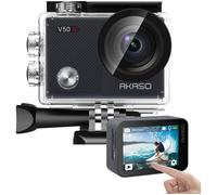 Caméra Sport 4K Etanche WiFi -AKASO Action Caméra Sportive Ultra Full HD Stabilisateur Écran Tactile 30fps Angle Réglable Kits