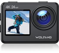 Caméra Sport 4K Selfie Double Écran,Ga200 24Mp Grand Angle Écran Tactile Wifi Caméra Étanche,Appareil Photo Avec Eis Stabilisateur (Télécommande,2 Piles)