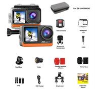 Caméra Sport,4K60FPS,etanche WiFi Écran Tactile,128GB SD ,170°Ultra grand Stabilisation EIS 30M,Télécommande 2.4G,Sony 386 Schwarz