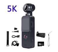 Caméra sport 5K UHD- Lentille Rotative 270°,64GB- WiFi, Écran tactile 1,69"", ELS anti-shake- Noir