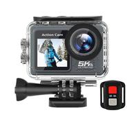 Caméra Sport Action 5K / 4K 60FPS noire - Anti-Tremblement Wi-Fi Double Écran Grand Angle 170° T&eacute