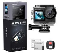 Caméra Sport AKASO Brave 4 Pro Etanche 4K 20 Millions Pixels avec Boîtier de Protection étanche Noir