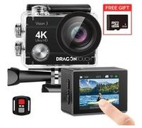 Caméra Sport Dragon Touch Vision 3 Etanche 4k 16 Millions pixels Avec 32Go Carte mémoire Noir Noir G