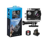 Caméra Sport EK7000 SE 4K 30fps 20MP WiFi Camera 4k Etanche jusqu'à 30M avec Stabilisation Ultra HD Kits d'Accessoires - Noir