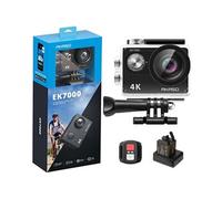 Caméra Sport EK7000 SE 4K 30fps 20MP WiFi Camera 4k Etanche jusqu'à 30M avec Stabilisation Ultra HD Kits d'Accessoires - Noir