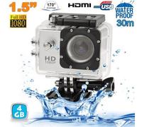 Caméra Sport Étanche 30 M Caméra D'Action Waterproof Full HD 1080P Argent 4 Go YONIS