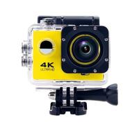 Caméra Sport Étanche 4K Slow Motion Grand Angle 170° Jaune + Kit de Fixation + SD 16Go YONIS