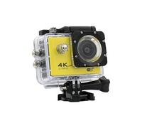 Caméra Sport Étanche 4K Slow Motion Grand Angle 170° Jaune + Kit de Fixation + SD 32Go YONIS