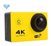 Caméra Sport Étanche 4K Slow Motion Grand Angle 170° Jaune + Kit de Fixation + SD 8Go YONIS G