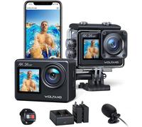 Caméra Sport Ga200 4K 24Mp,Deux Écrans 30Fps Caméra Étanche Grand Angle Écran Tactile Wifi Appareil Photo Avec Eis Stabilisateur(2 Piles,Kit D'Accessoires)