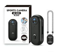 Caméra Sport Mini 4K, Mini Camera Espion 4K - Caméra Vlog Miniature Étanche avec Clip Rotatif 360°, WiFi & Enregistrement Pendant Charge, Camera POV Sans Mains pour Cyclisme, Moto, Vlog, Animaux
