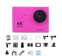 Caméra Sport Ultra HD 4K 1080P/30FPS WiFi 2.0 Écran Étanche Télécommande 30M Casque Sous-Marin Vidéo Mini Caméras d'Action,Pink- No Card