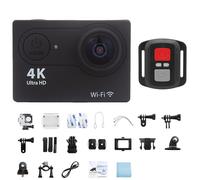 Caméra Sport Ultra HD 4K 1080P/30FPS WiFi 2.0 Écran Étanche Télécommande 30M Casque Sous-Marin Vidéo Mini Caméras d'Action,Black-Telecontrol- No Card