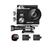 Caméra Sport Vision 3 4K WiFi avec Télécommande 2.4G Etanche pour Plongée Surf Voyage Voiture -Noir