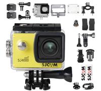 Caméra sport Wi-Fi SJCAM SJ4000 jaune 4K UHD avec accessoires étanches