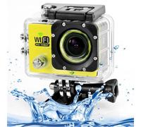 Caméra sport YONIS Camera Embarquée Sports Wi-Fi LCD Caisson Etanche Waterproof 12 Mp Full HD Jaune + SD 32Go