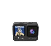 Caméra Sportive AQUA DV850, WiFi, App Mobile, Double Écran LCD IPS, Résolution 4K et 24MP, Stabilisateur d'image EIS, Étanche, Noir