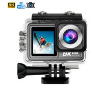 Caméra sportive m86 tr 8k 15fps avec 50 mpx, double écran.